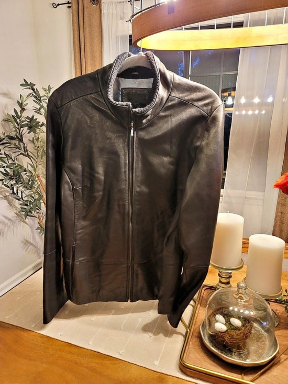 Womens Apt. 9 Lambskin Leather Jacket Black XL